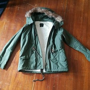Army green coat